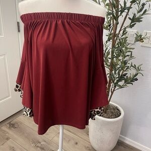 Off Shoulder Leopard Top